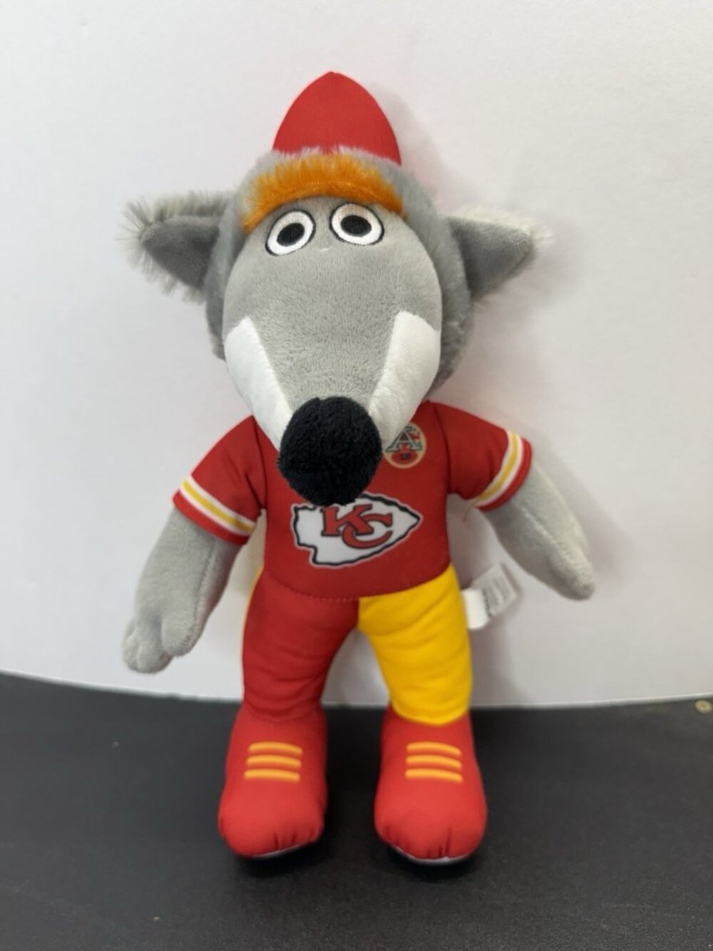 KC Wolf 14” Plush Kansas City Chiefs NFL Licensed No 1 Jersey Backwards Cap